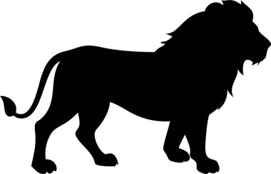 Lion silhouette vector illustration on white background clipart