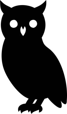 Owl silhouette vector art on white background. owl icon vector clipart