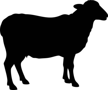 Cute sheep lamb silhouette isolated on white background. Lamb icon vector illustration design. clipart