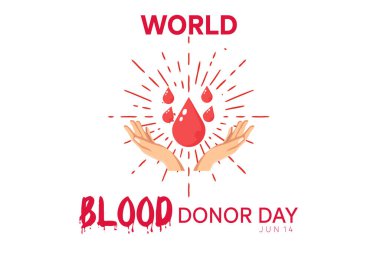 Kan damlası ile dünya donör gün arka planı çizimi