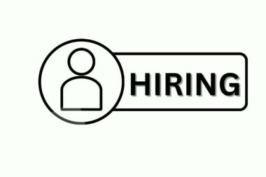 Hiring announcement icon with person and clicking arrow