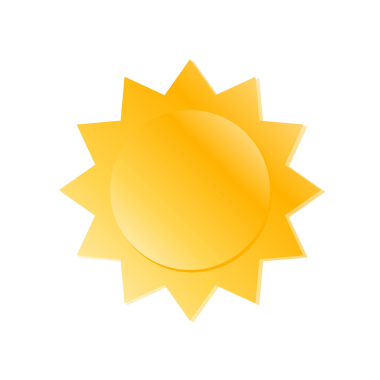 stylized yellow sun icon illustration