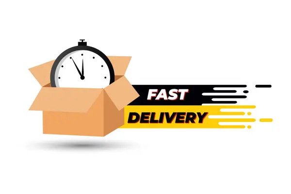 stock vector Vector fast delivery logo with courier