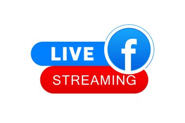 vektör facebook canlı yayın simgesi tasarımı