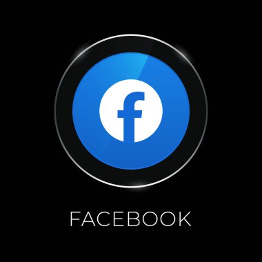 vektör facebook mavi düğme simgesi tasarımı