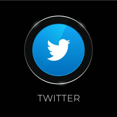 vektör twitter mavi düğme simgesi tasarımı