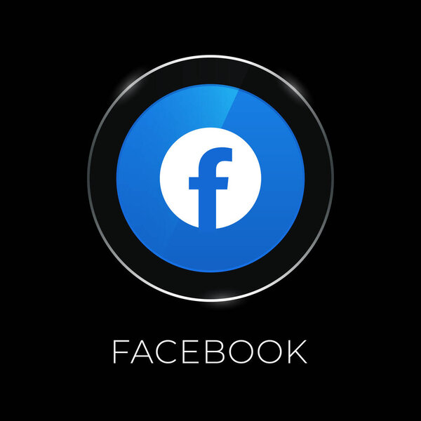 векторная синяя кнопка facebook