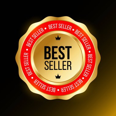 vector seller business golden label badge design clipart