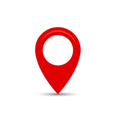 Vektör kırmızı yer GPS işaretçisi. Kırmızı harita işaretleyici. izole