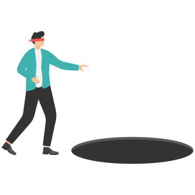 Göz bağı kullanan bir iş adamı bir deliğe ya da tuzağa düşer.