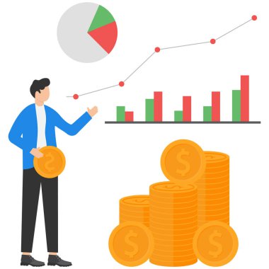 Finans kavramı illüstrasyonu, Yatırım için iş kavramı.