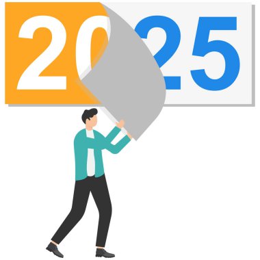 Elveda 2024. Bir iş adamı, geçen yılın takvimini yırtıp atıyor. Gelecek yıl ayrılıyoruz..