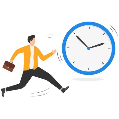 Etkileşimli insanlar ve zaman, iş adamları zamana karşı bir yarış düzenler. zaman yönetimi.