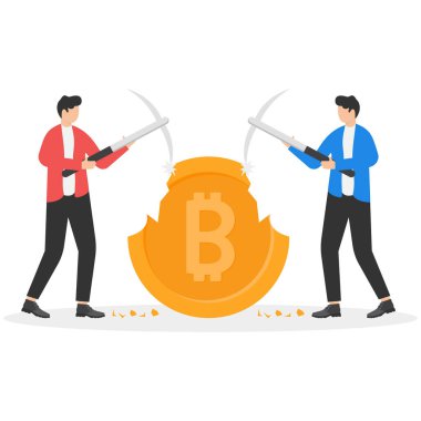 Bitcoin madenciliği zorluğu, madenciler arasındaki yüksek engel zinciri rekabeti bitcoin kazanma şansını azaltıyor. İşadamı yatırımcılar büyük bitcoin madenlerinde yarışıyor.