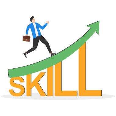 Kariyer büyümesi için beceri geliştirme, iş kavramında daha profesyonel olma arzusu, iş adamı kelime becerisi üzerinde artan grafiğe adım atıyor.