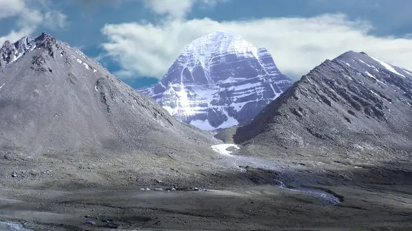 stock image sacred mount Kailash, Mount Kailash and Om Parvat, Kailash, Tibet