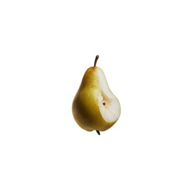 the pear is not intact and there is a human mouth bite