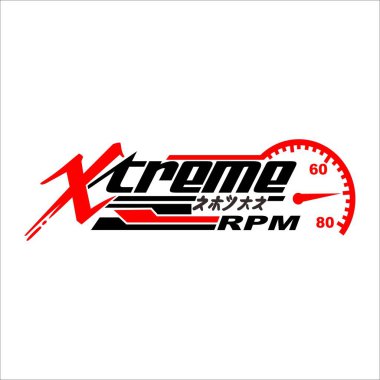 Sticker says Xtreme RPM with white background. This can be used as a graphic design clipart