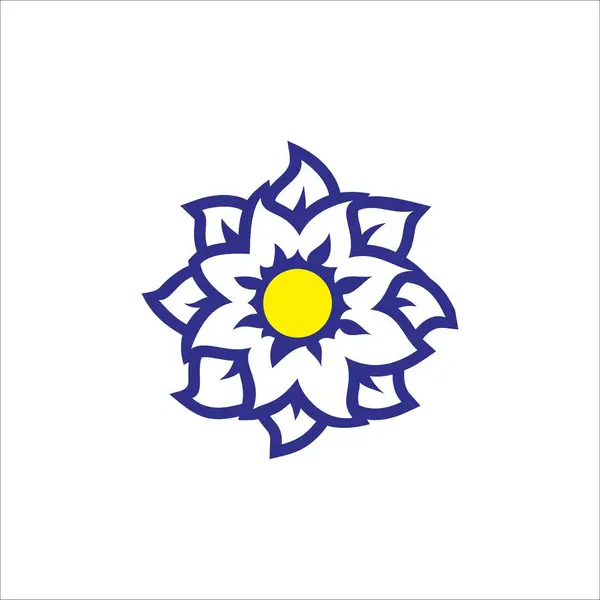 Mavi, sarı çiçekli, beyaz arkaplan. Grafik tasarımı olarak kullanılabilir