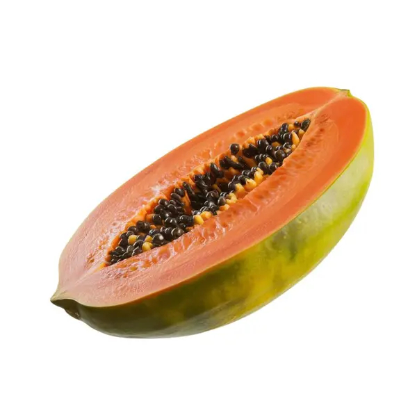 Beyaz arka planda bir parça taze papaya. Grafik tasarımı olarak kullanılabilir.