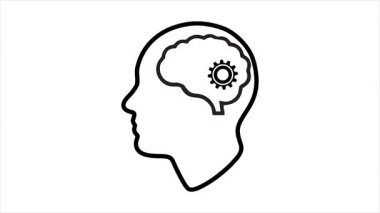 Beyaz arka planda düşünen beyin kavramı