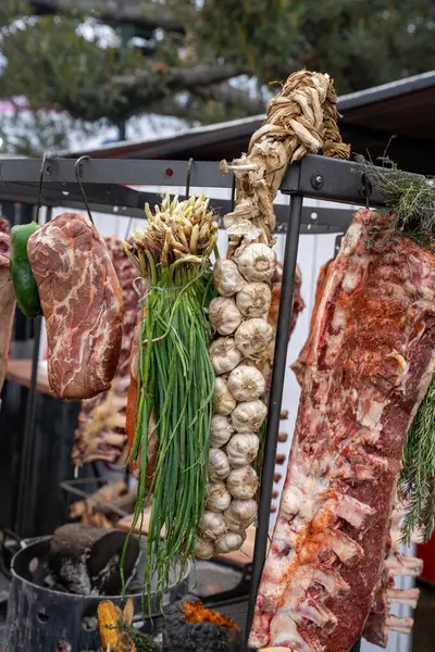 pork ribs in a market