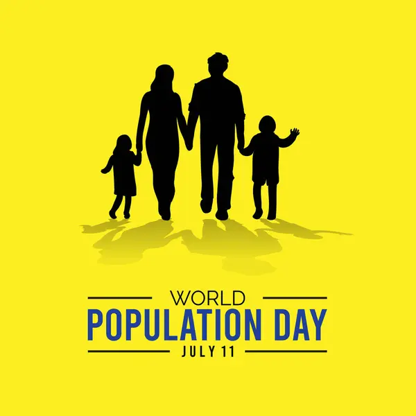 Dünya Nüfus Günü Resimleri 11 Temmuz Kutlaması. Düzenlenebilir EPS dosyası