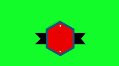 Yeşil Ekran Arkaplanında% 100 En İyi Kaliteli Siyah ve Kırmızı Rozet Canlandırması