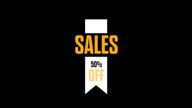 Siyah Arkaplanda% 50 indirimli Rozet Animasyonu