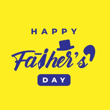 Mavi Arkaplan Vektörü 'ne izole edilmiş Bıyıklı Babalar Günün kutlu olsun.