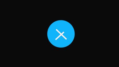Cross Mark X Icon Animation on Black Background  Error or Denied Symbol Video