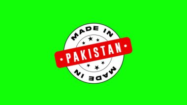 Pakistan yapımı Pul Animasyon Çemberi Rozeti Yeşil Ekran Arkaplanda