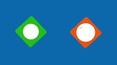 Green Tick Triangle and Red Cross Animation on Blue Background | Confirm & Cancel Motion Icons