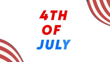 Beyaz Arkaplanda 4 Temmuz ABD Bayrak Döndürme Animasyonu: Bağımsızlık Günü Hareketi Tasarımı