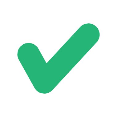 Yeşil Tik Vektör Simgesi Onaylama ve Başarı Konseptleri için Beyaz Arkaplanda İzole Edildi