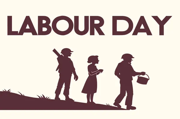 Çeşitli İşçilerin Silueti İşçi Bayramı Tipografi Vektörüyle Gurur Duyuyor