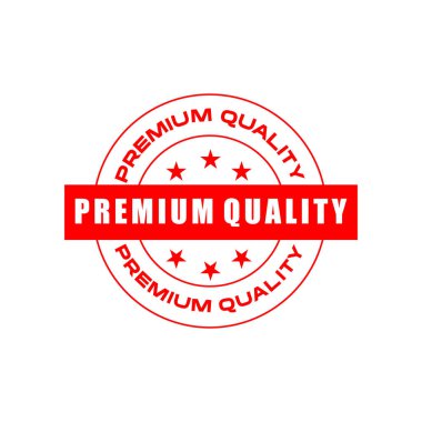 Beyaz Arkaplan Vektör Tasarımı Üzerinde Yıldızlar olan Kaliteli Kırmızı Damga