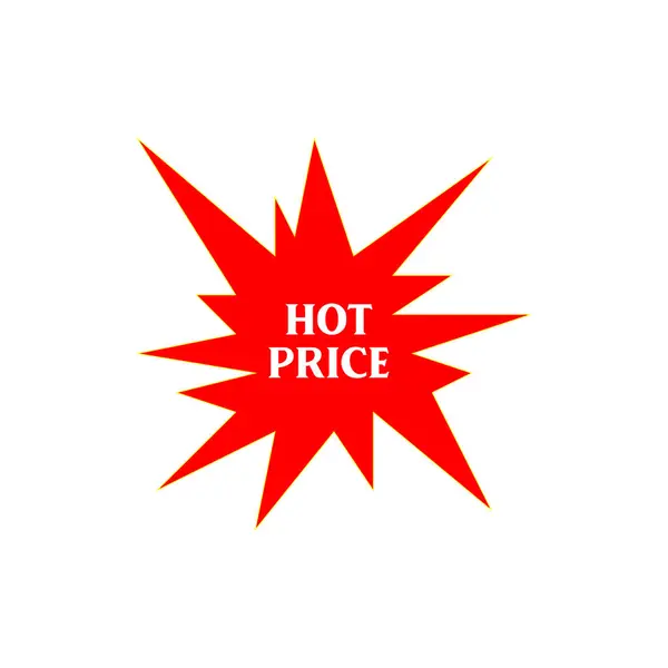 Beyaz Arkaplan Vektör Satış Etiketinde Sıcak Fiyat Kırmızı Patlama Etiketi