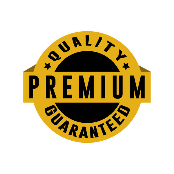 Оранжевый знак качества на черном фоне