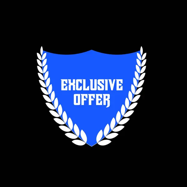 Yaprak Tasarım Vektörü İllüstrasyonlu Özel Mavi Kalkan Rozeti