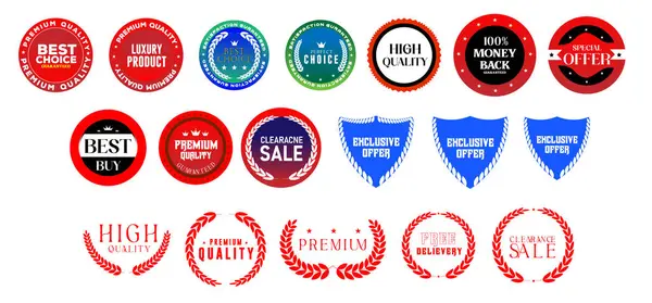 En İyi Seçim, Kaliteli Kalite, Yüksek Garanti Damga Pul Seti Lüks Teklif Etiketi Simgeleri Koleksiyonu