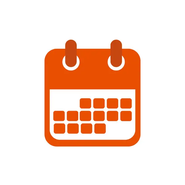  Beyaz Arkaplanda Turuncu Düz Tasarım Takvim Simgesi Vektörü