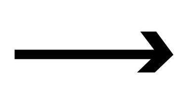 Siyah Sağ Ok Simgesi Düz Vektör Şekli Elementi