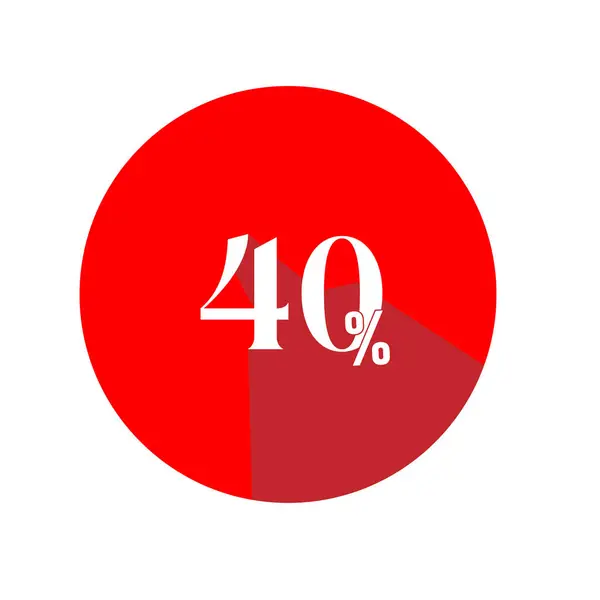 % 40 İndirimli Kırmızı Çember Rozet Düz Vektör Teklif Etiketi