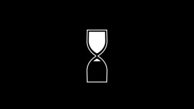 Siyah Arkaplanda Akan Kum ile Beyaz Kum Saati Canlandırması