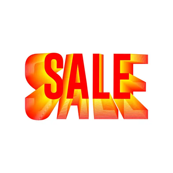 Beyaz Arkaplan Perakende Tanıtım Bayrağında Gradyan Gölgelerle 3B Kırmızı Satış Metni