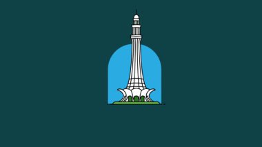 Pakistan Bağımsızlık Günü 14 Ağustos Koyu Yeşil Arkaplanda Bayrak Animasyonu