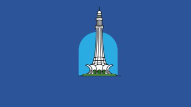  14 Ağustos Bağımsızlık Günü Mavi Arkaplanda Pakistan Bayrak Animasyonu