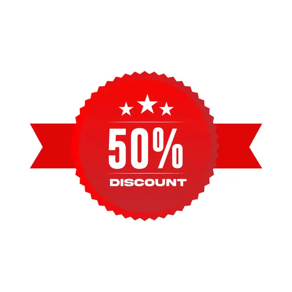% 50 İndirimli Kırmızı Etiket Vektör Tasarımı