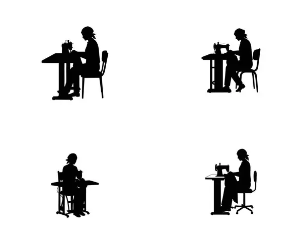 Dikiş Makinesi Terzisinin Siluet Vektörü & El Sanatı TemasıName